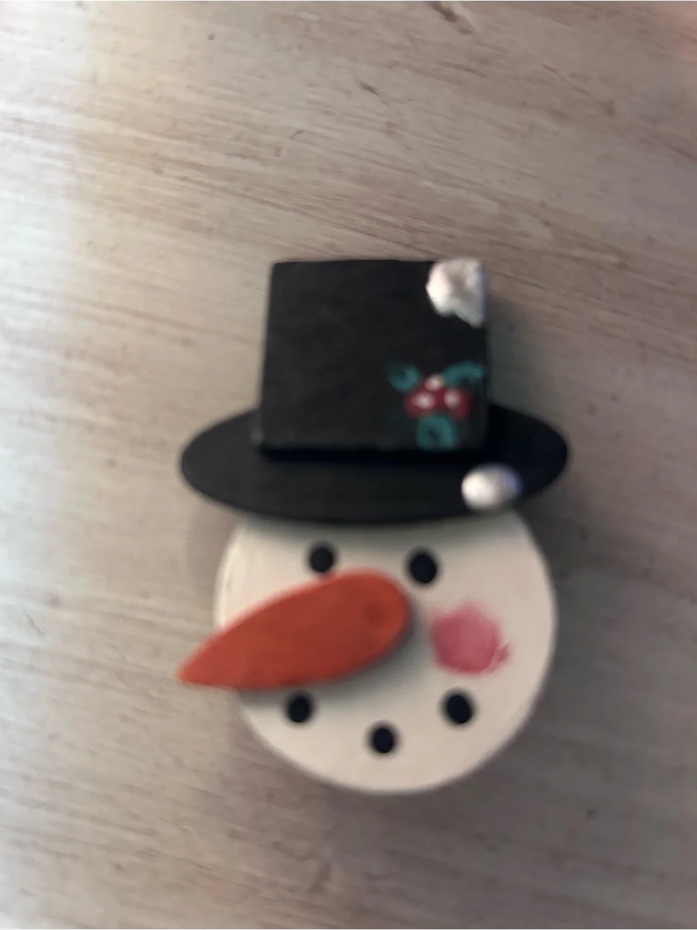 handmade snowman holiday brooch/pin,